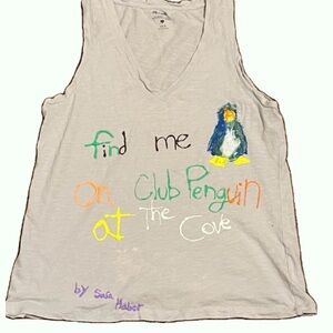 Club Penguin Graphic Tank Top by Sara haber